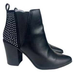 A + Cheyenne Black Studded Ankle Boots Size 5.5 
NWT in box